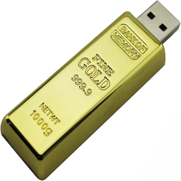 A Plus Flash Drive with Gold Bar Design