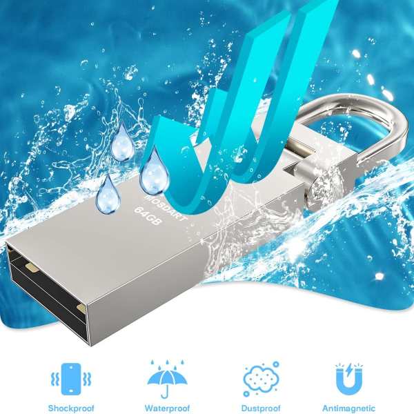 MOSDART 64GB Waterproof USB2.0 Flash Drive