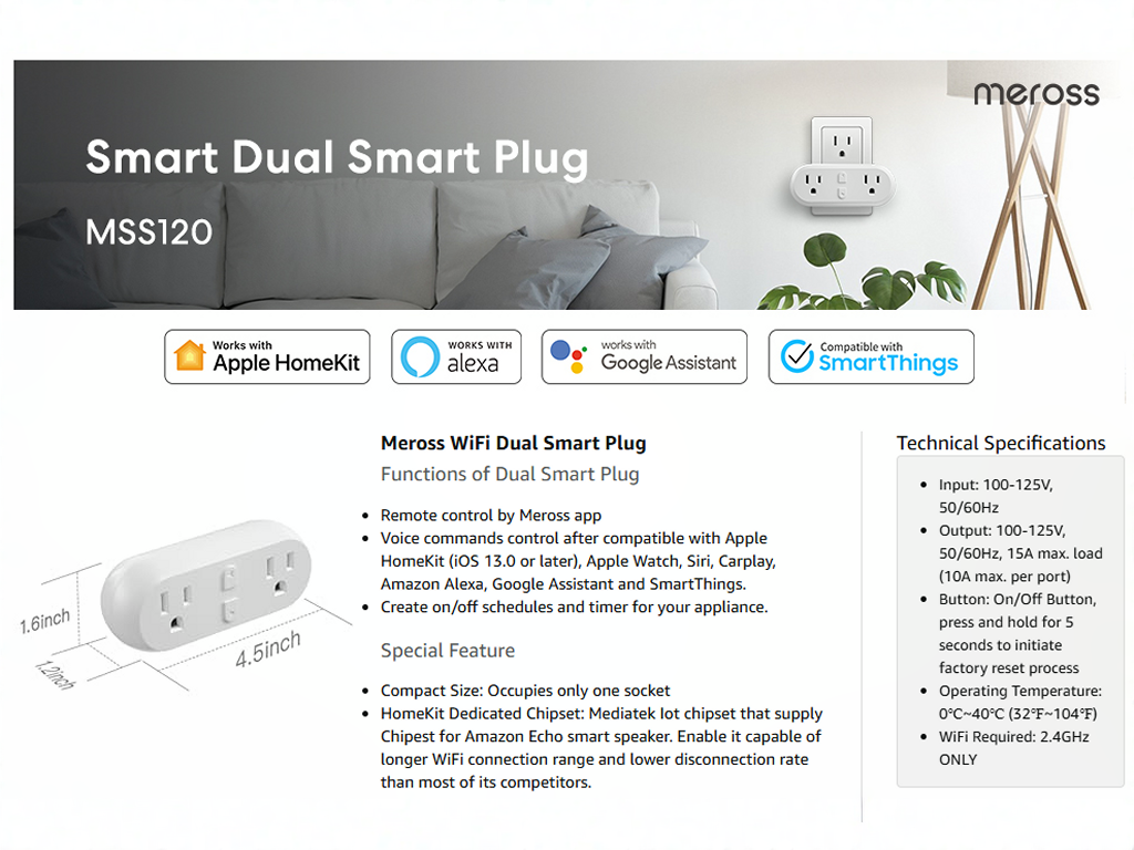 Meross Dual Smart Plug