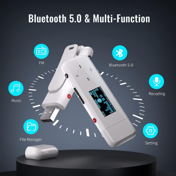 PECSU MP3 Player with Bluetooth,USB Portable Mini Music Player