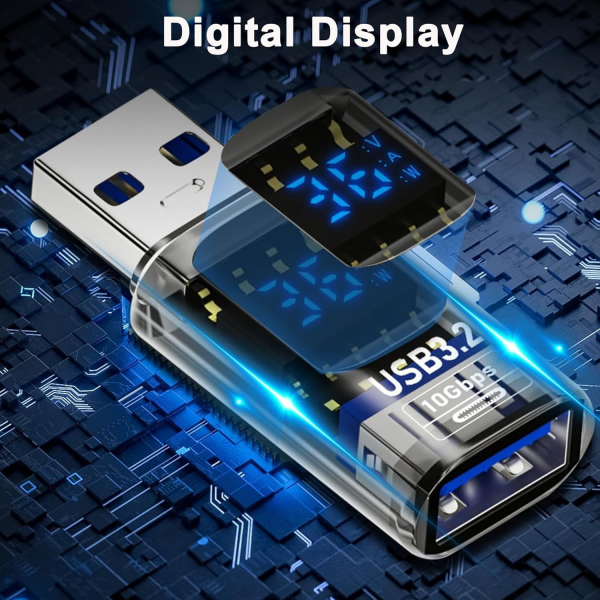 URANT USB Extension Adapter with LED Wattage Dispaly