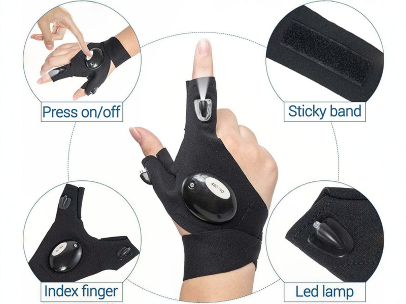 Mobi L1FE LED Flashlight Glove